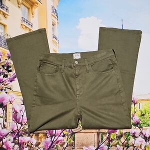 J. Crew High-Rise Demi Boot Crop Jeans in Olive Size 29